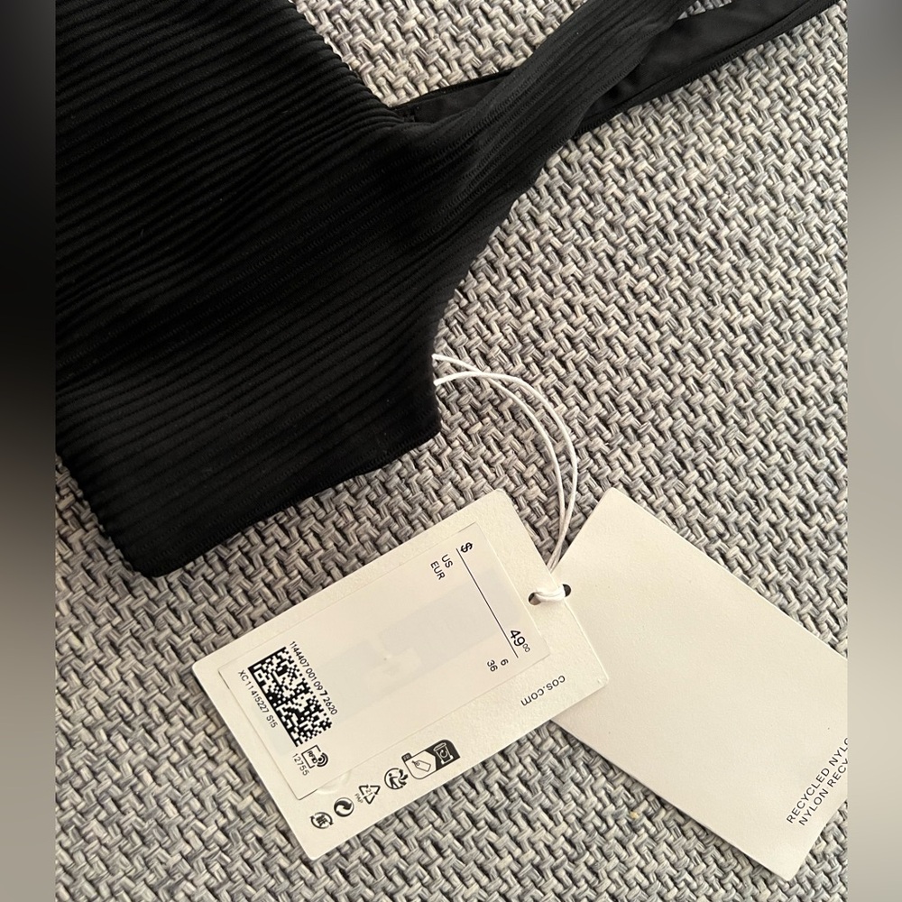 COS Black Ribbed Bikini Set - Picture 2 of 3